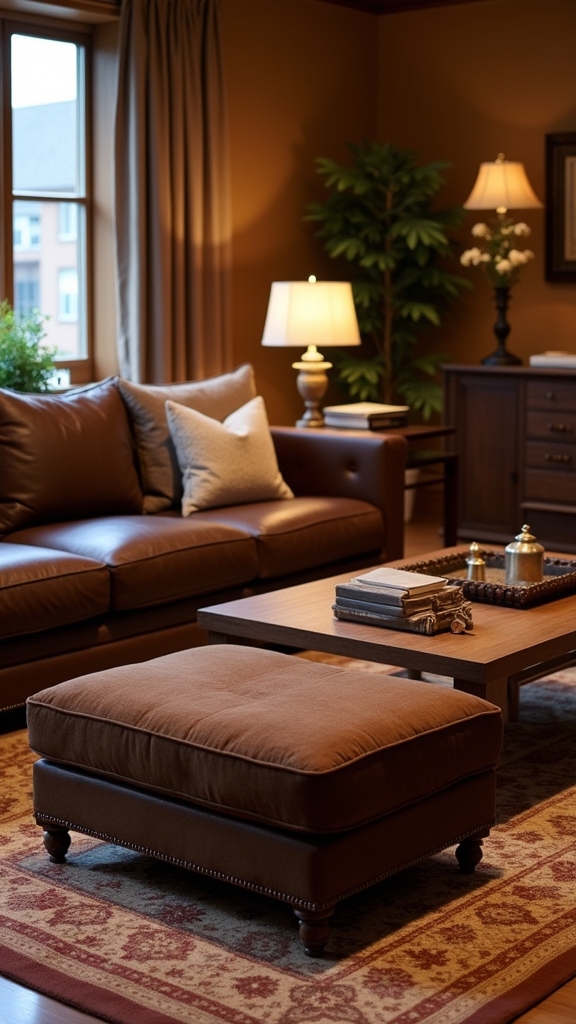 versatile brown ottomans enhance comfort
