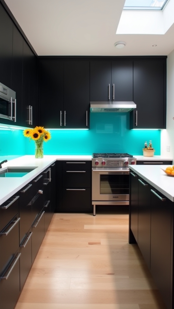 vibrant accents enhance kitchens