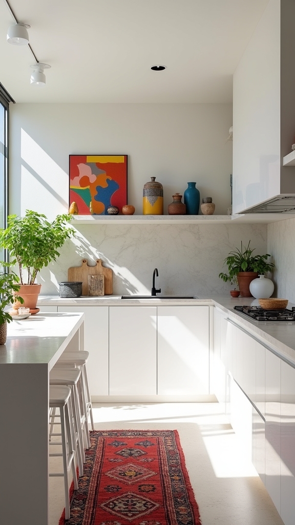 vibrant accents enhance kitchens