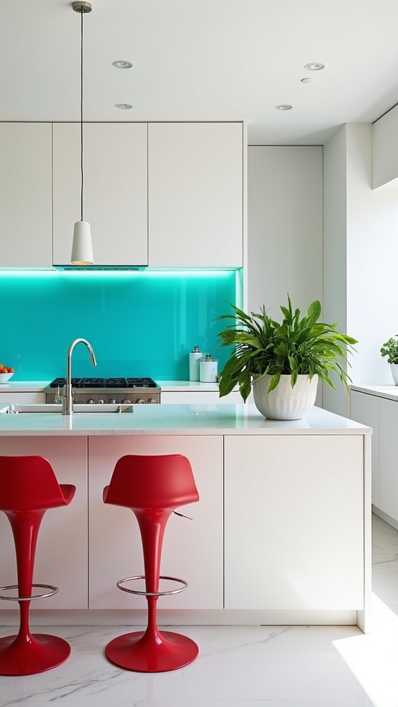 vibrant color kitchen accents