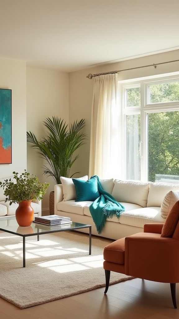 vibrant colour accents enhance elegance