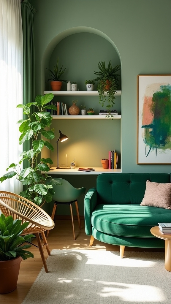 vibrant green home office