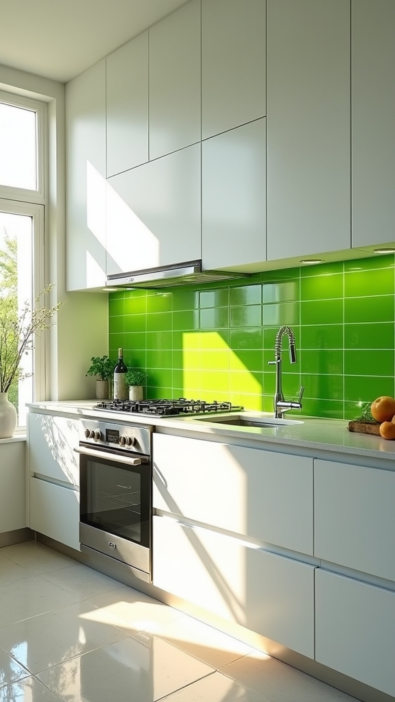 vibrant green tile design