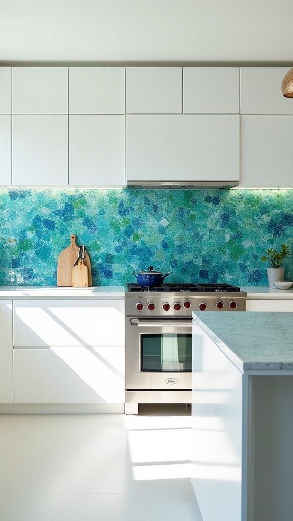 vibrant mosaic kitchen focal point