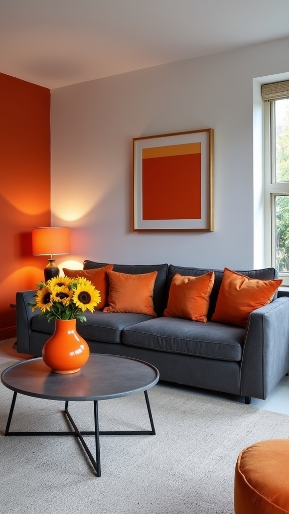 vibrant orange accents invigorate