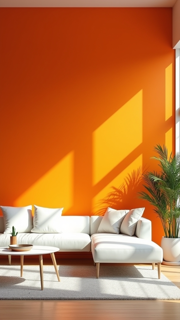vibrant orange crisp white