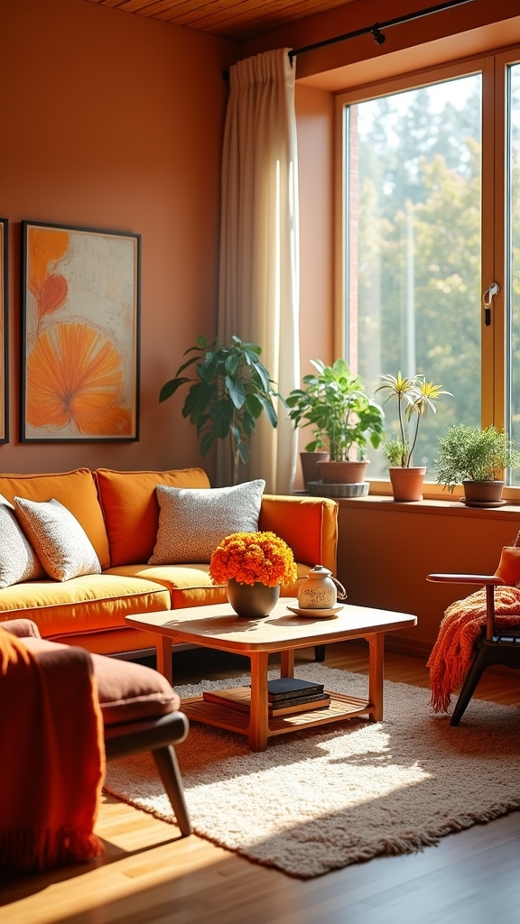 vibrant orange for small spaces