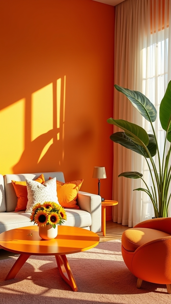 vibrant orange for small spaces
