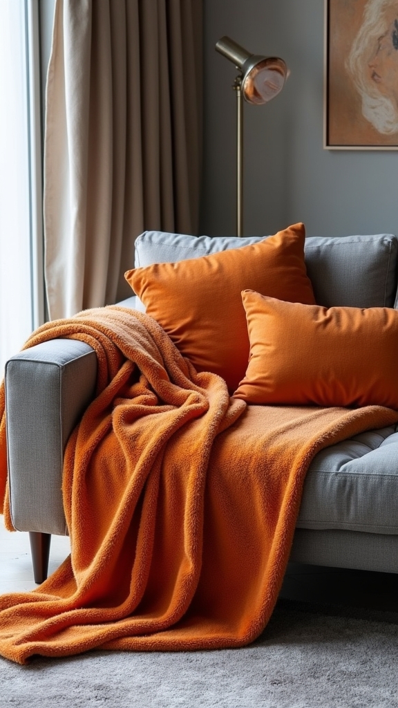vibrant orange textile layering