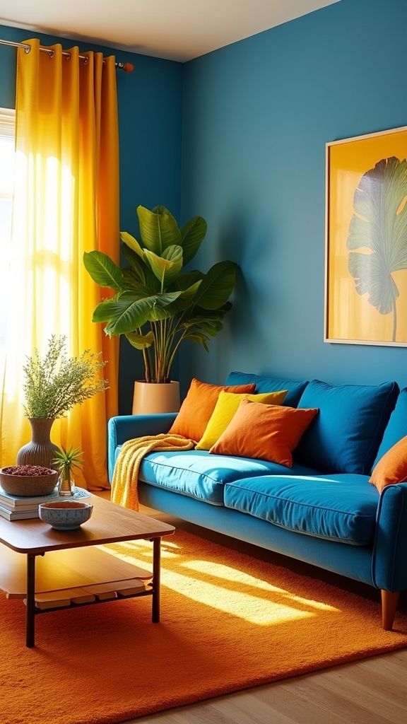 vibrant yellow accents enhance