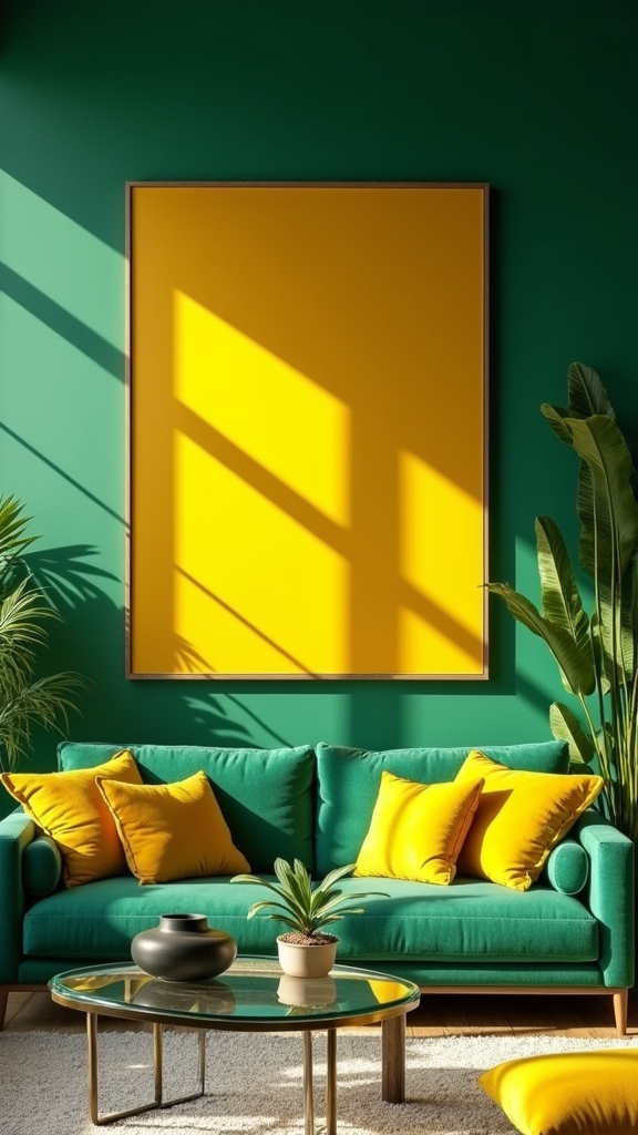 vibrant yellow artwork contrast