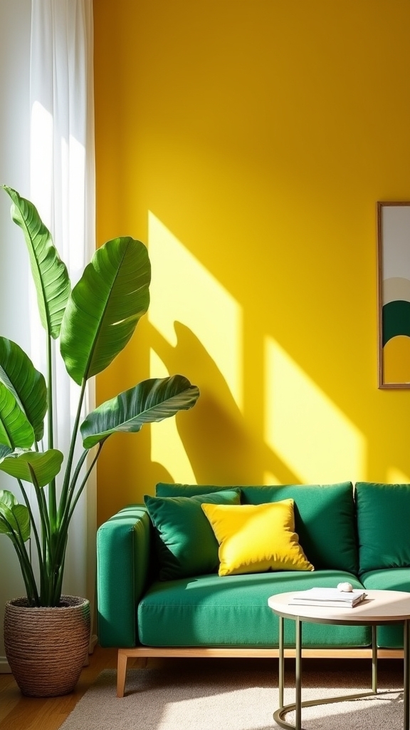 vibrant yellow lush greenery