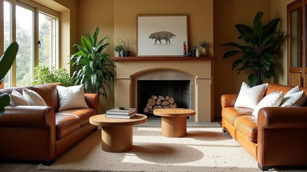 warm balanced living room decor