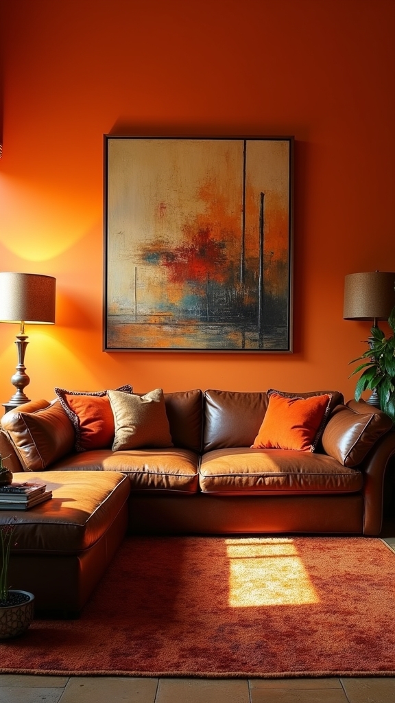 warm cozy orange brown