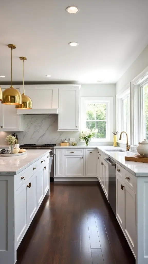 warm layered kitchen lighting