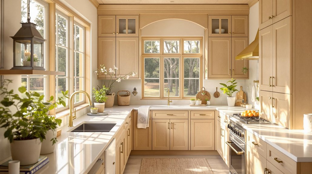 warm natural white oak kitchens