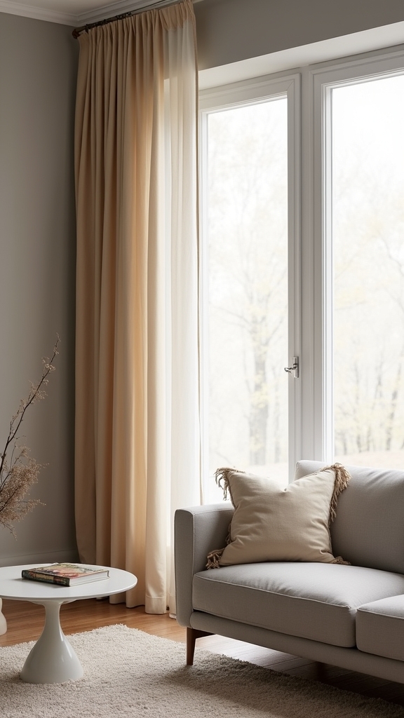 warm neutral curtains enhance elegance
