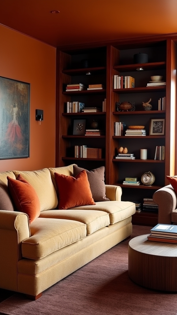 warm red brown accent colors
