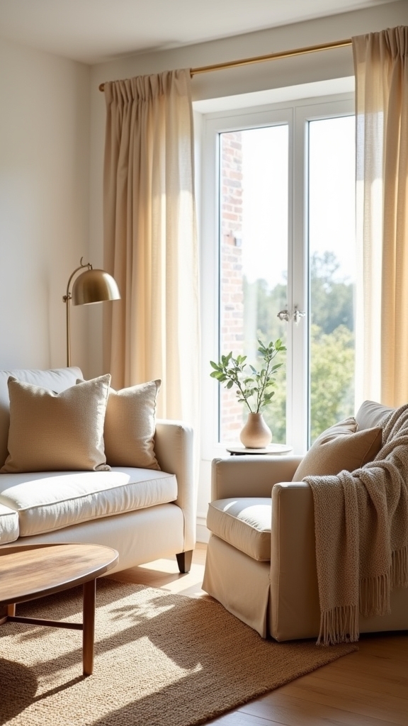 warm textiles and wood