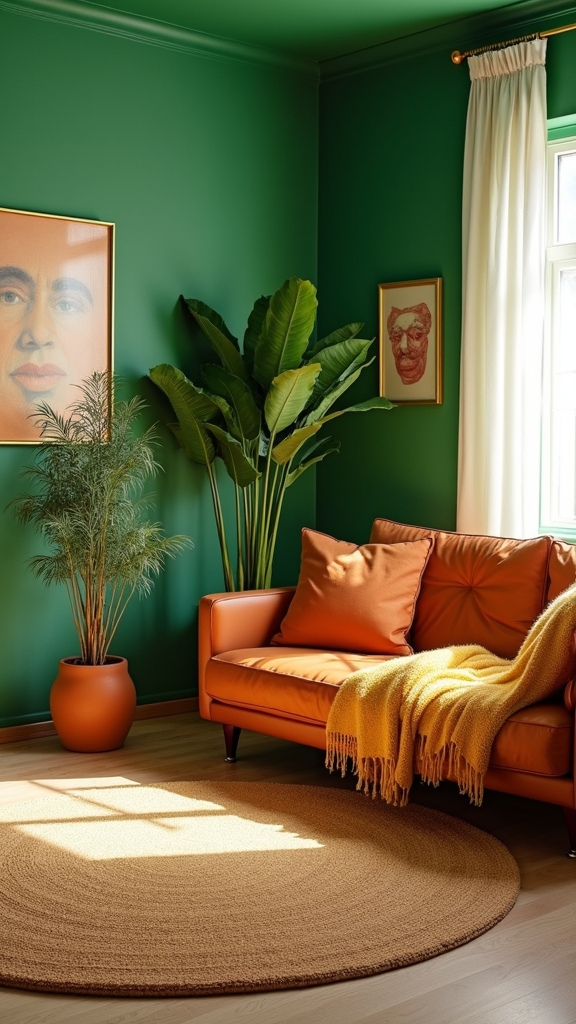 warm tones enhance green ambiance