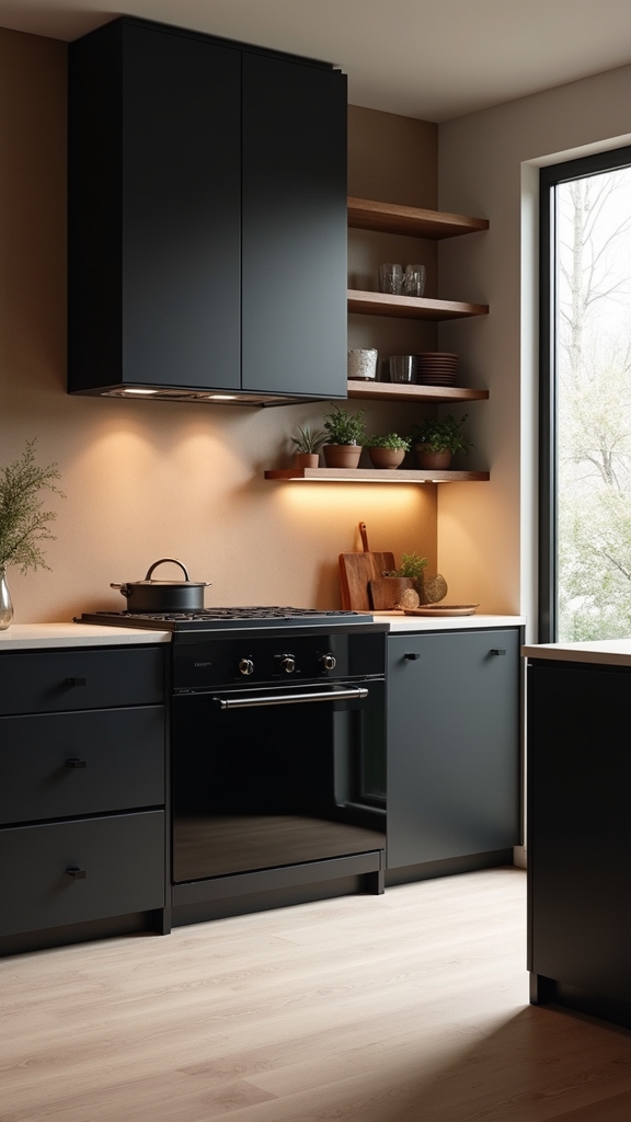 warm tones enhance kitchen balance