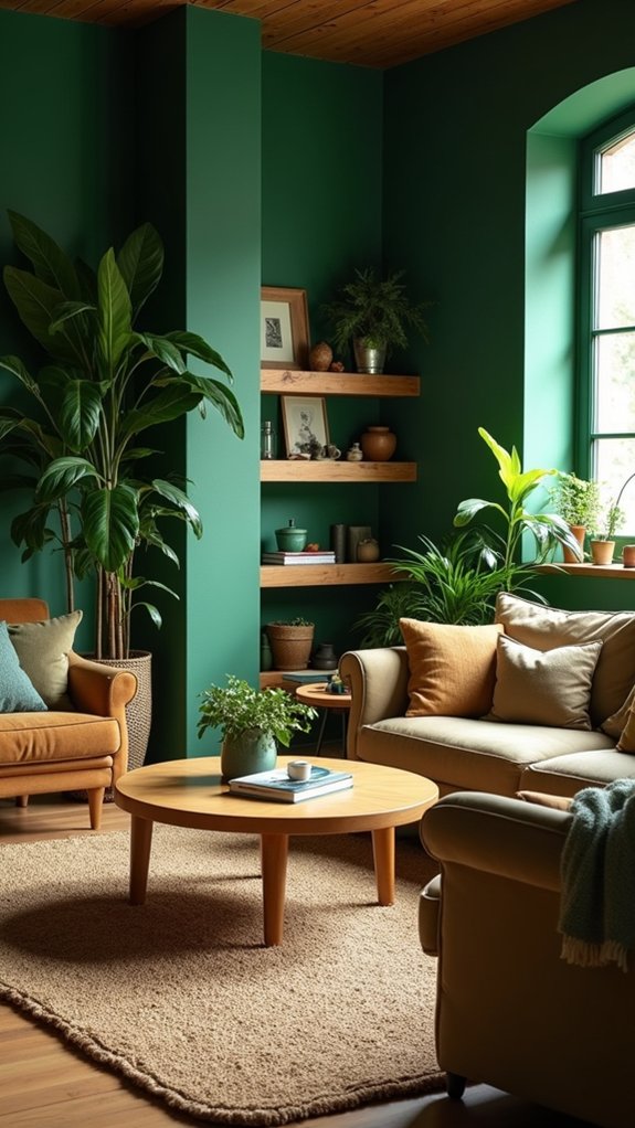 warm wood and green harmony