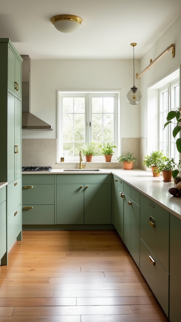 warm wood enhances sage kitchens