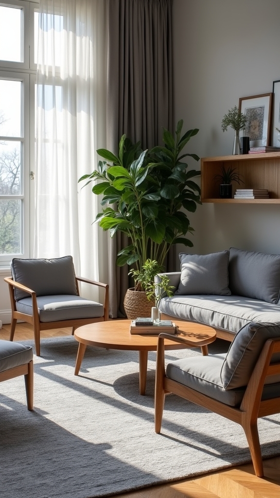 warm wood meets grey elegance