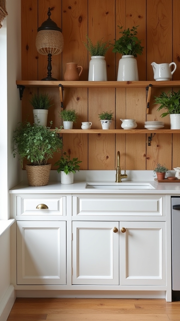 warm wooden backsplash elegance