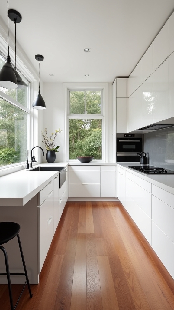warmth in monochrome kitchens
