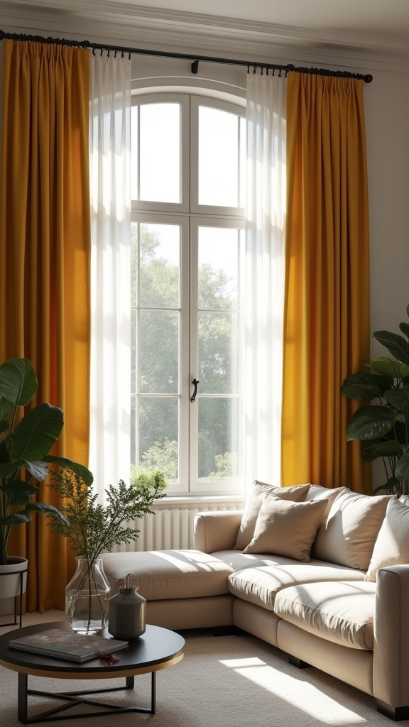 warmth through yellow curtains