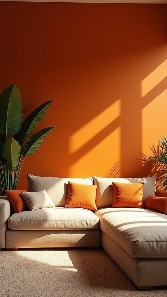 welcoming orange accent wall