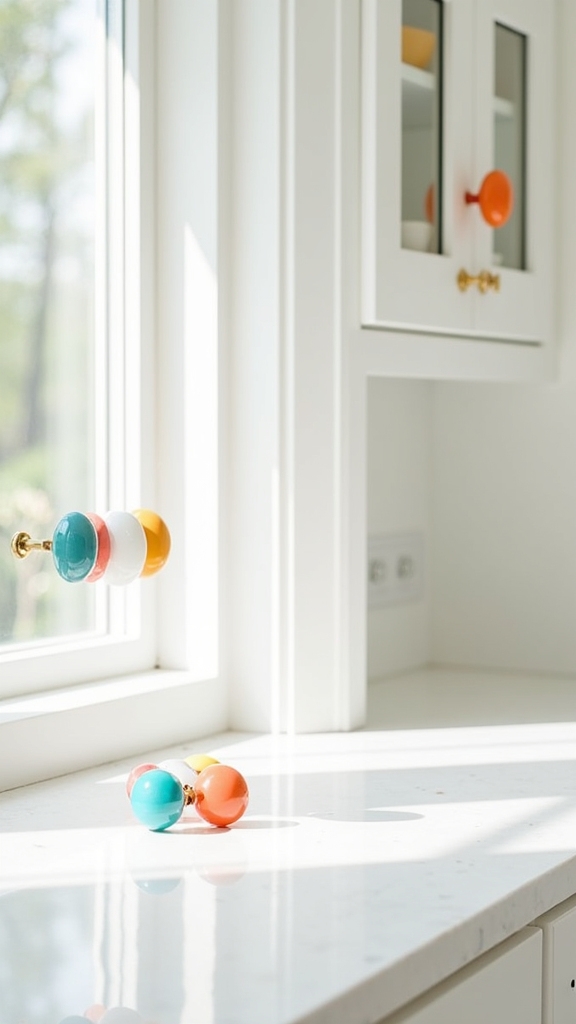 whimsical colorful cabinet pulls