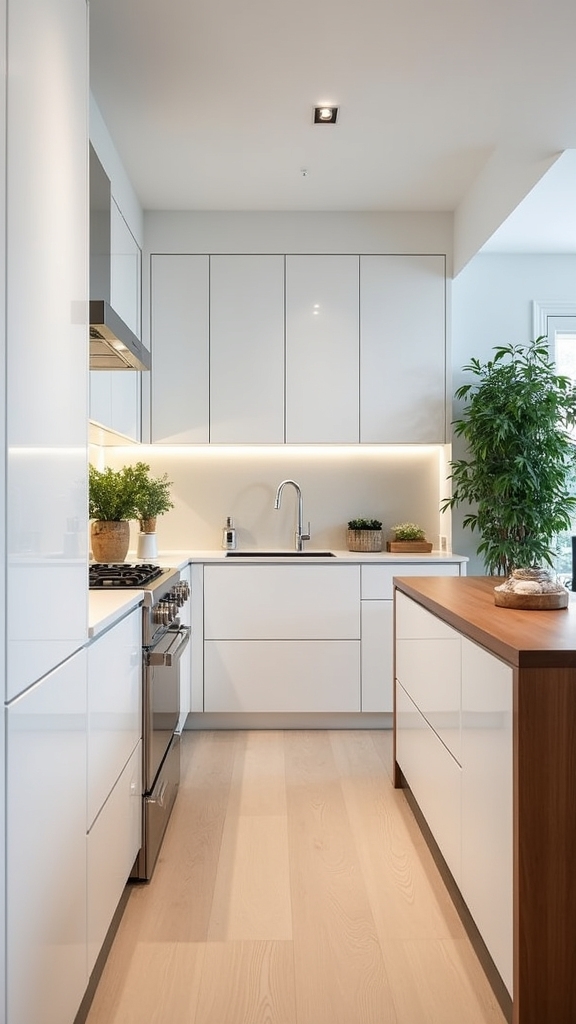 white cabinetry wood island