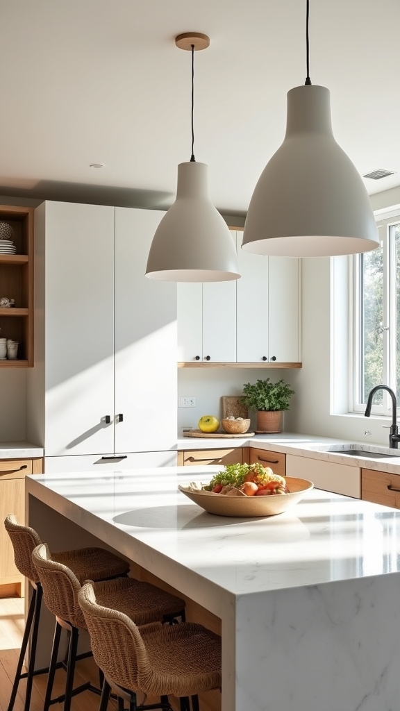 white pendants meet nature