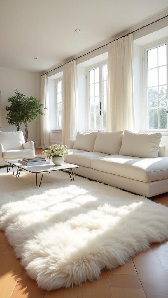 white rugs enhance living spaces