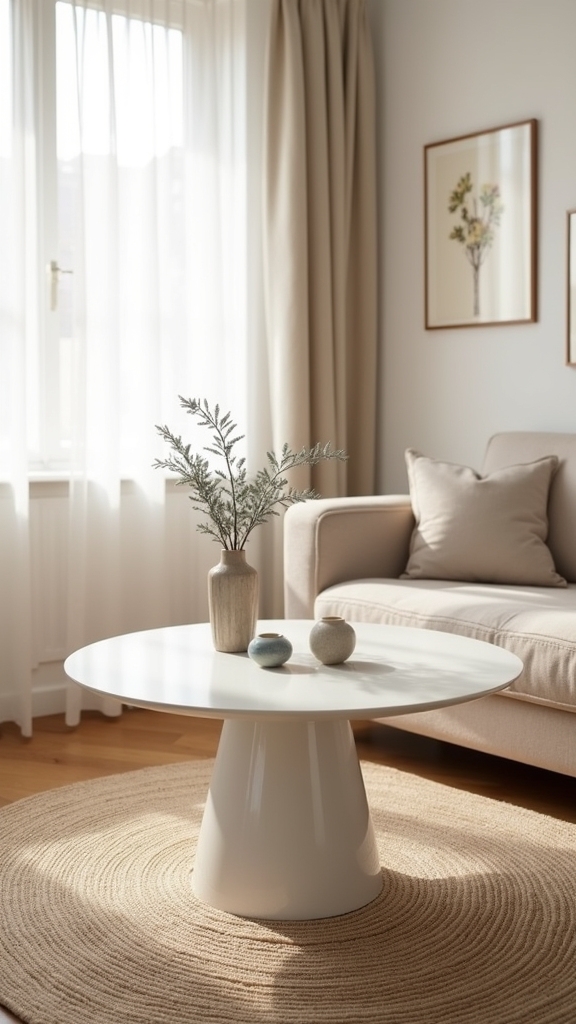 white tables enhance small spaces