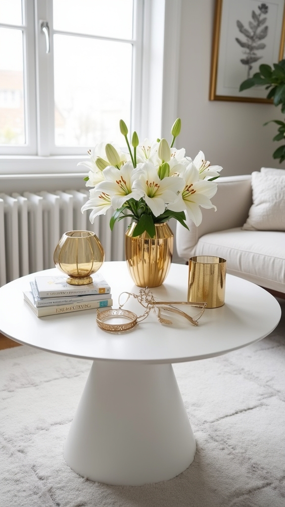 white tables gold elegance