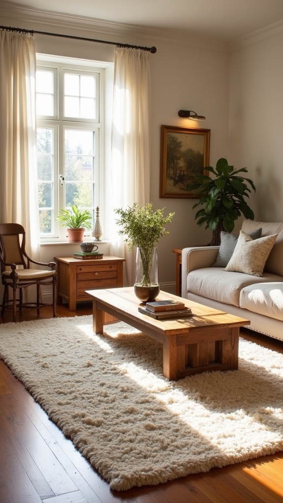 wood accents enhance warmth