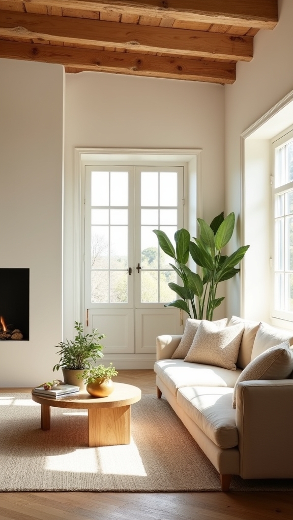 wood accents enhance warmth