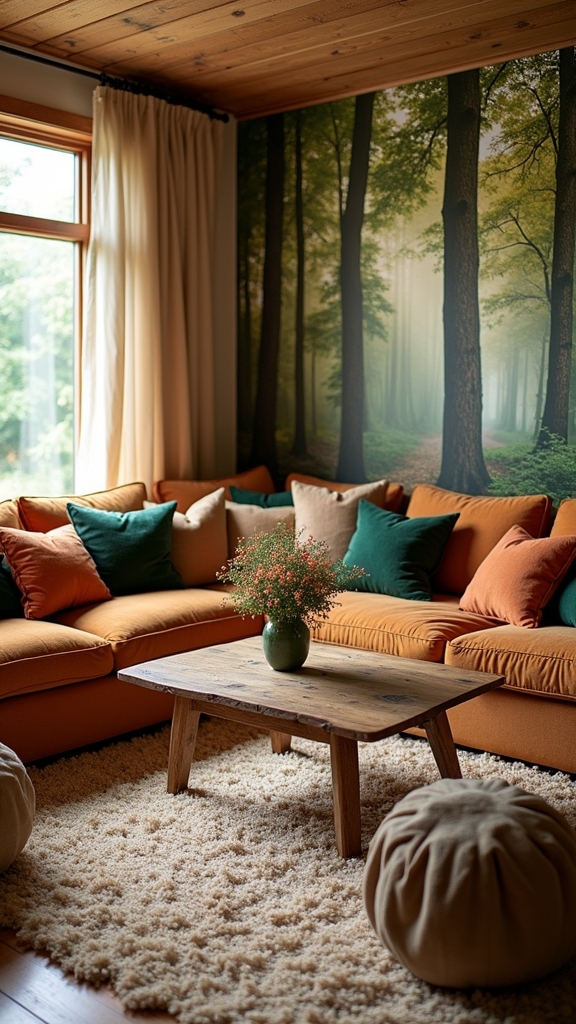 woodland wallpaper enhances ambiance