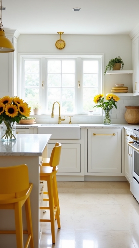 yellow accents brighten white