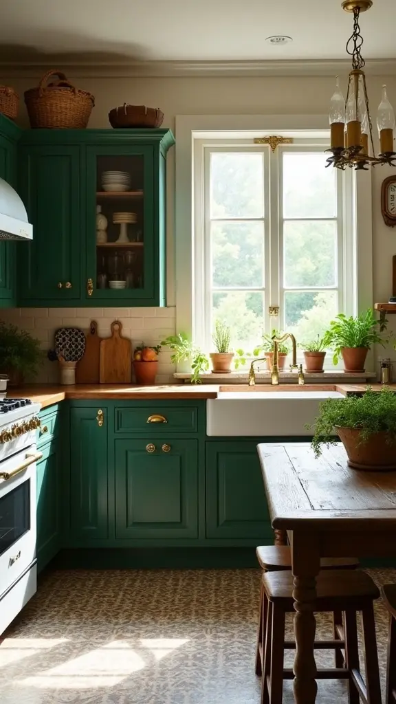deep green brass accents