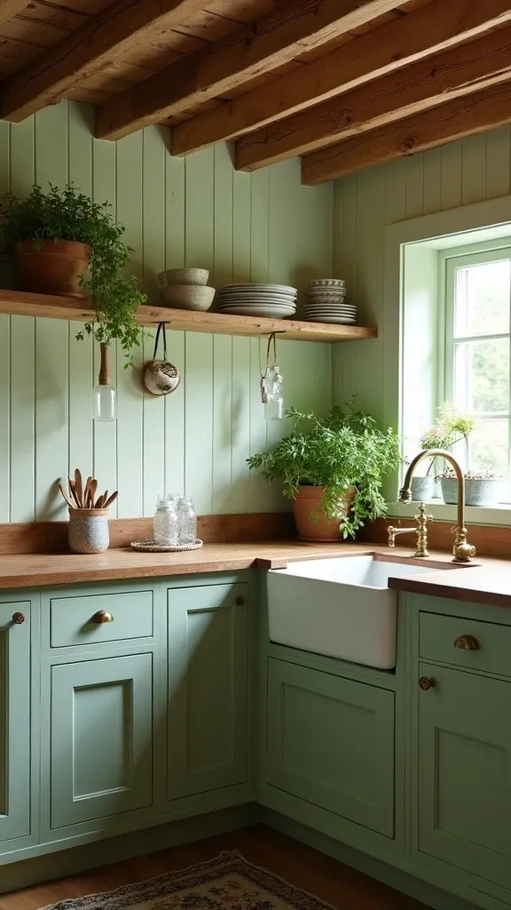 harmonious green wood contrast