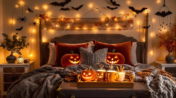 cozy halloween bedroom decorations