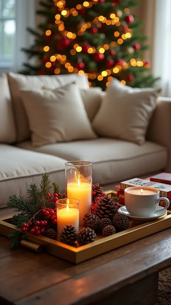 festive coffee table styling
