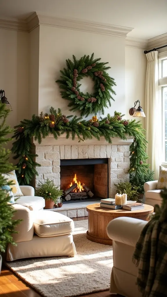 festive fresh greenery decor