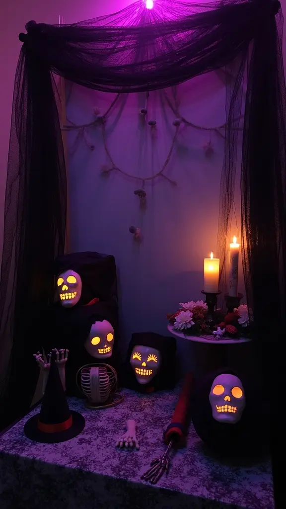 halloween photo booth setup