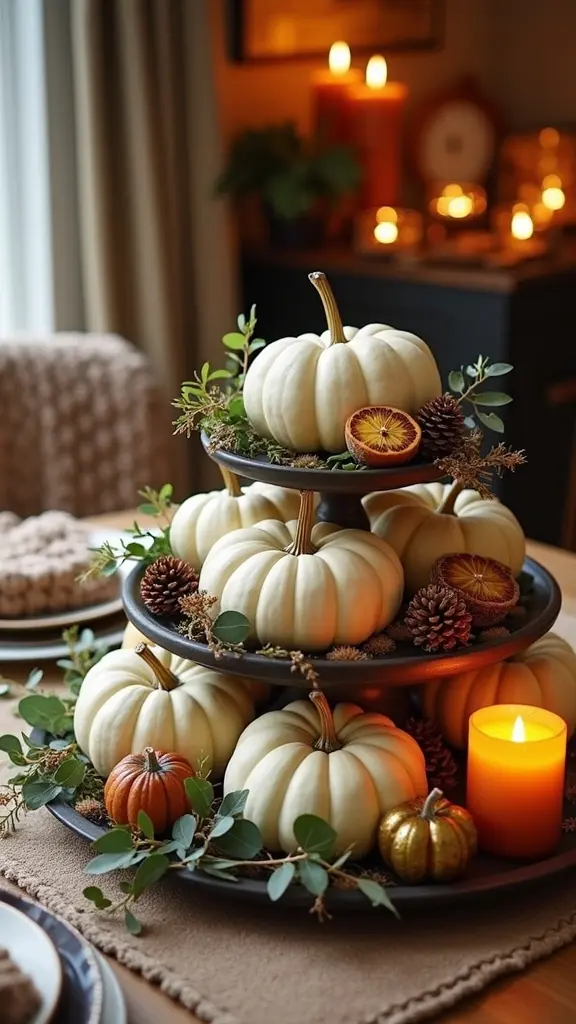 layered seasonal decor arrangement