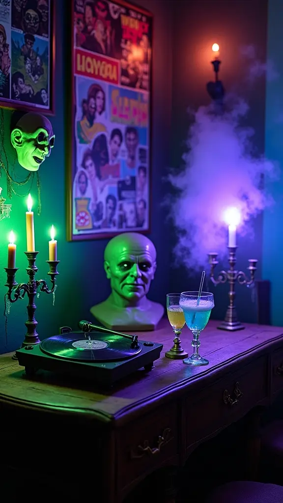 neon vintage halloween atmosphere